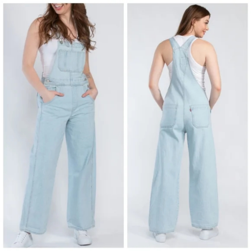 Levi's Loose Fit Utility Overalls Light Wash - Picture 6 of 8